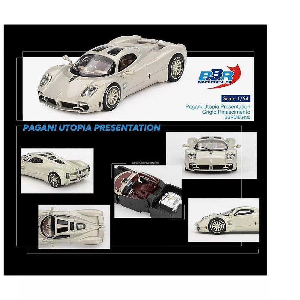 Grigio Rinascimento Pagani Utopia Presentation 1:64 Scale Die-Cast Car By BBR Models -BBR Models - India - www.superherotoystore.com