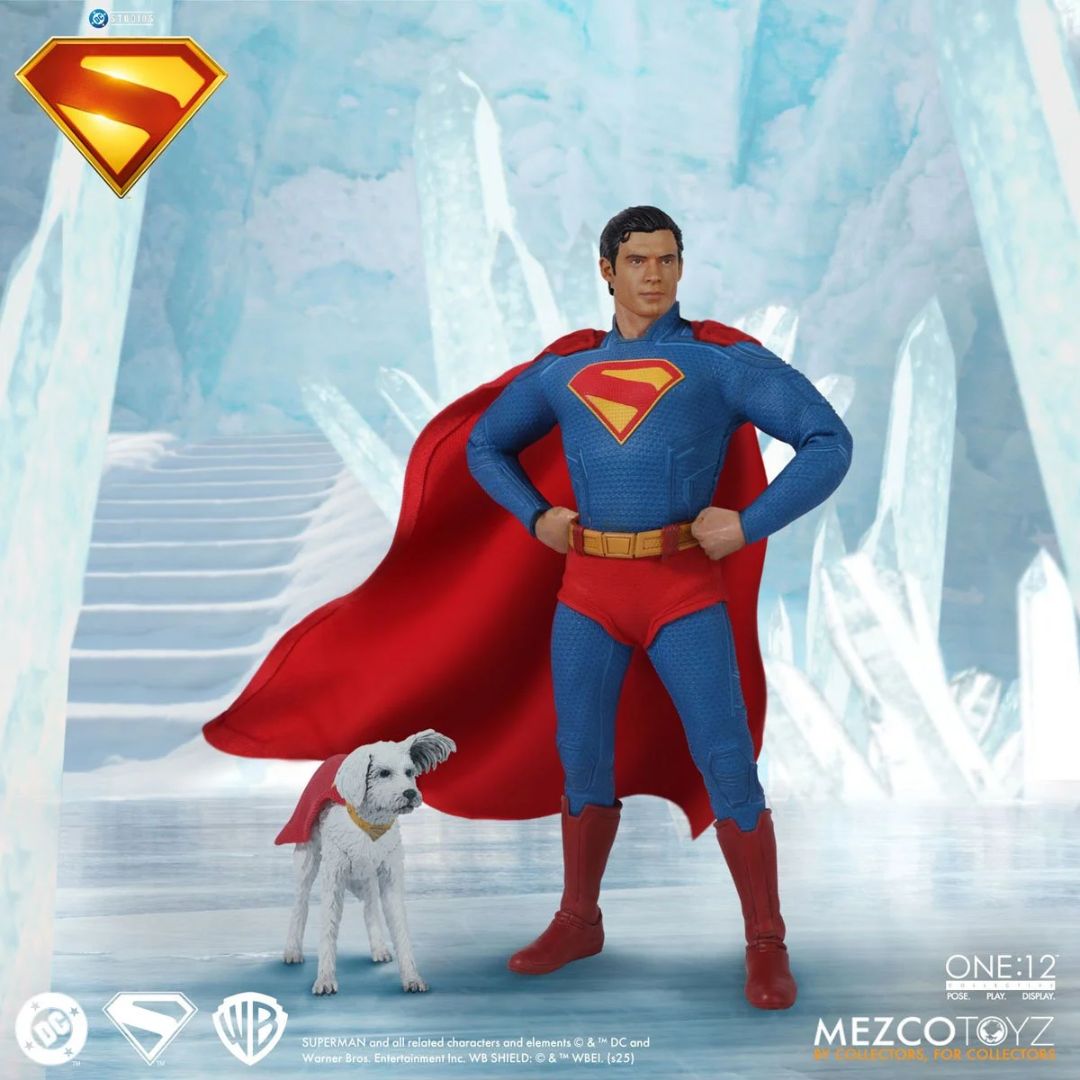 Superman 2025 Movie Version Superman And Little Krypton One:12 By Mezco Toys -Mezco Toys - India - www.superherotoystore.com