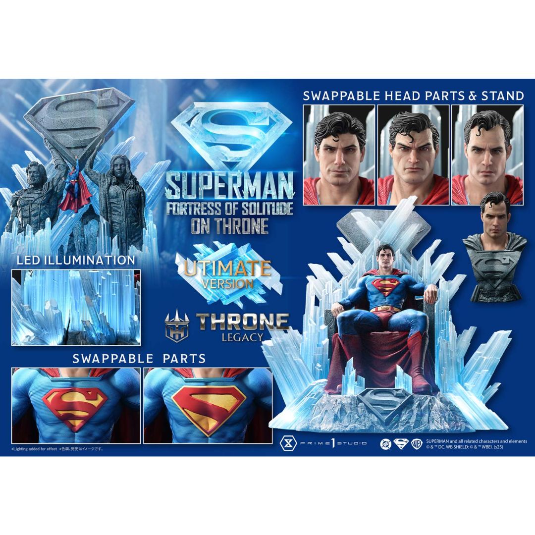 Superman Fortress Of Solitude On Throne Deluxe Statue By Prime1 Studios -Prime1 Studios - India - www.superherotoystore.com