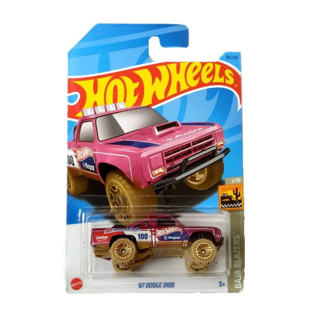 Baja Blazers Pink 87 Dodge D100 (181/250) 1:64 Scale Die-Cast Car By Hot Wheels -Hot Wheels - India - www.superherotoystore.com