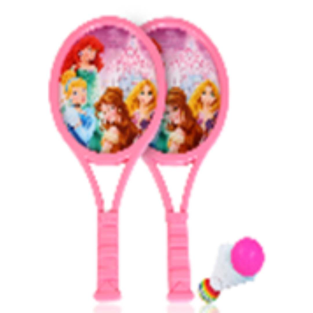 DISNEY PRINCESS KIDS PLASTIC BADMINTON/TENNIS RACKET SET (PAIR) - PINK by MESUCA -Mesuca - India - www.superherotoystore.com