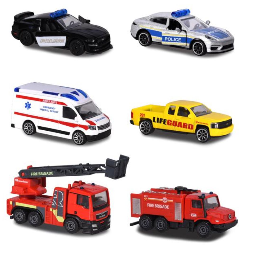 S.O.S. 6 Diecast Cars Assortment By Majorette By Majorette