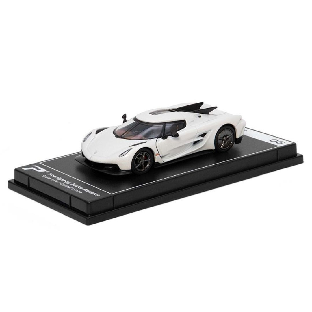 Crystal White Koenigsegg Jesko Absolute 1:64 Scale Die-Cast Car By Kinsmart -Kinsmart - India - www.superherotoystore.com