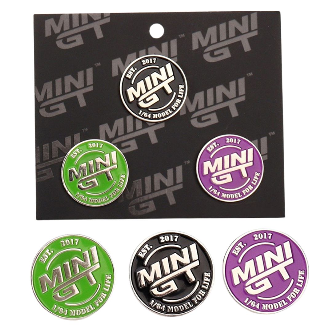 Collector's Edition Metal Emblem Pin Set (Black, Purple, Green) by Mini GT -Mini GT - India - www.superherotoystore.com