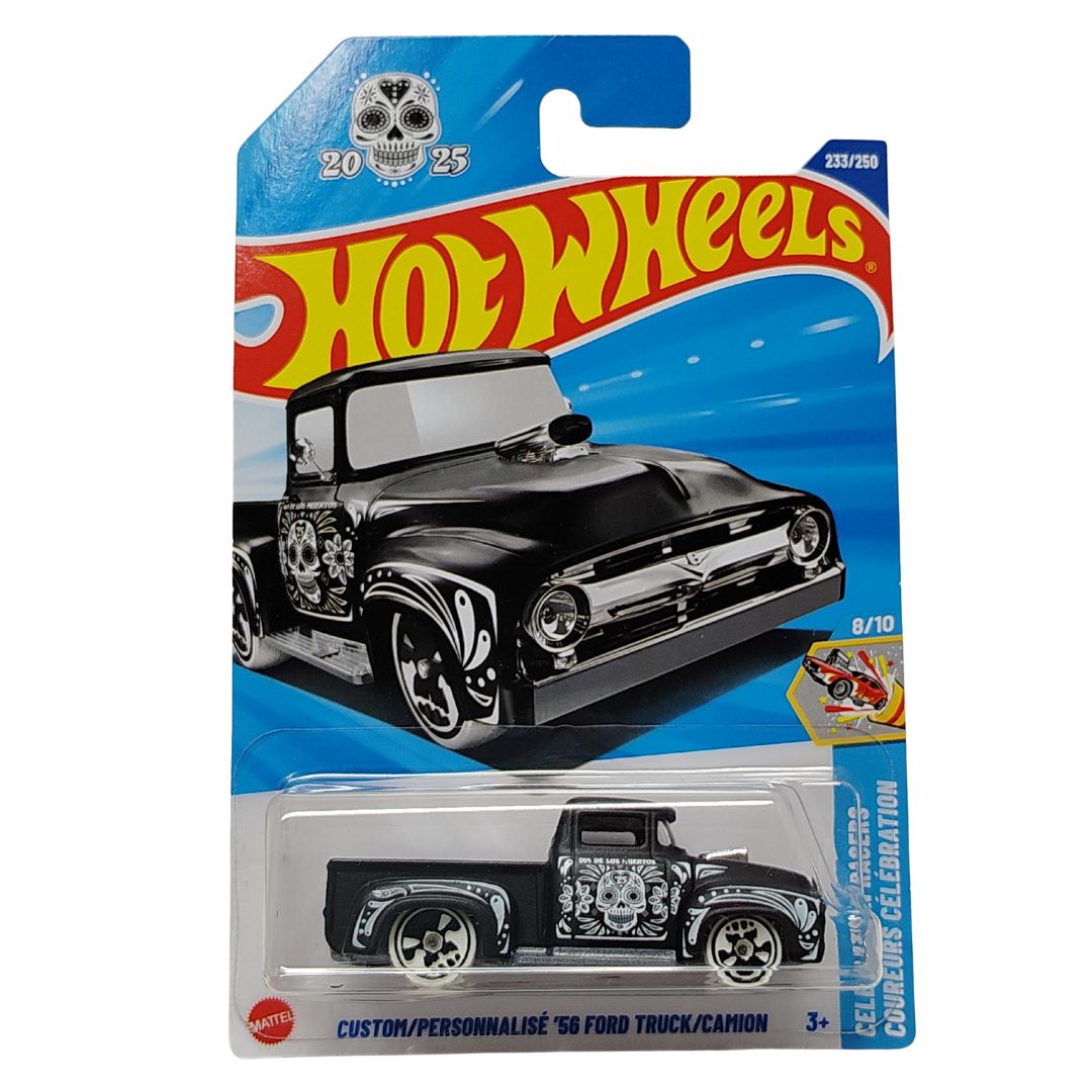 Celebration Racers Black Custom 1956 Ford Truck 1:64 Scale Die-Cast Car by Hot Wheels -Hot Wheels - India - www.superherotoystore.com