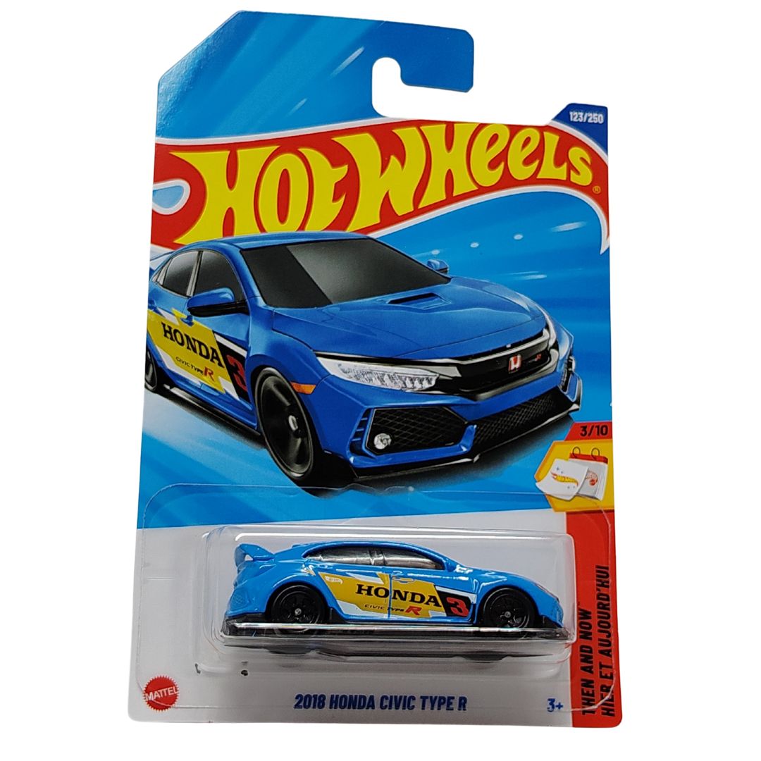 Then And Now Blue 2018 honda Civic Type R 1:64 Scale Die-Cast Car by Hot Wheels -Hot Wheels - India - www.superherotoystore.com