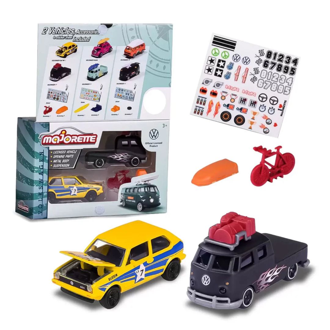 VW OFFICIAL VOLKLSWAGEN GOLF MK1 + T1 Die-Cast SET By Majorette -Majorette - India - www.superherotoystore.com