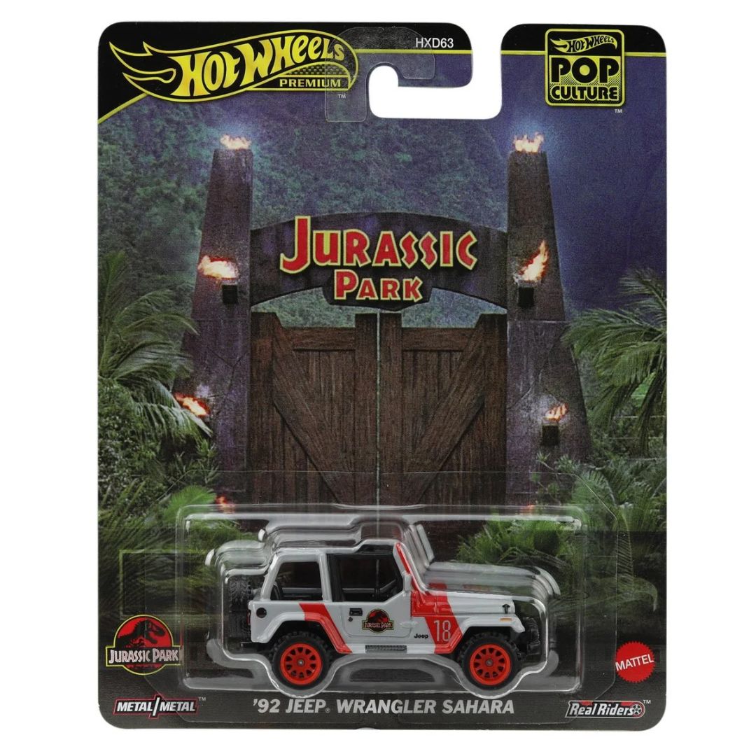 Pop Culture Assortmet New Jurassic World 92 Jeep Wrangler Sahara 1:64 Scale Die-Cast Car by Hot Wheels