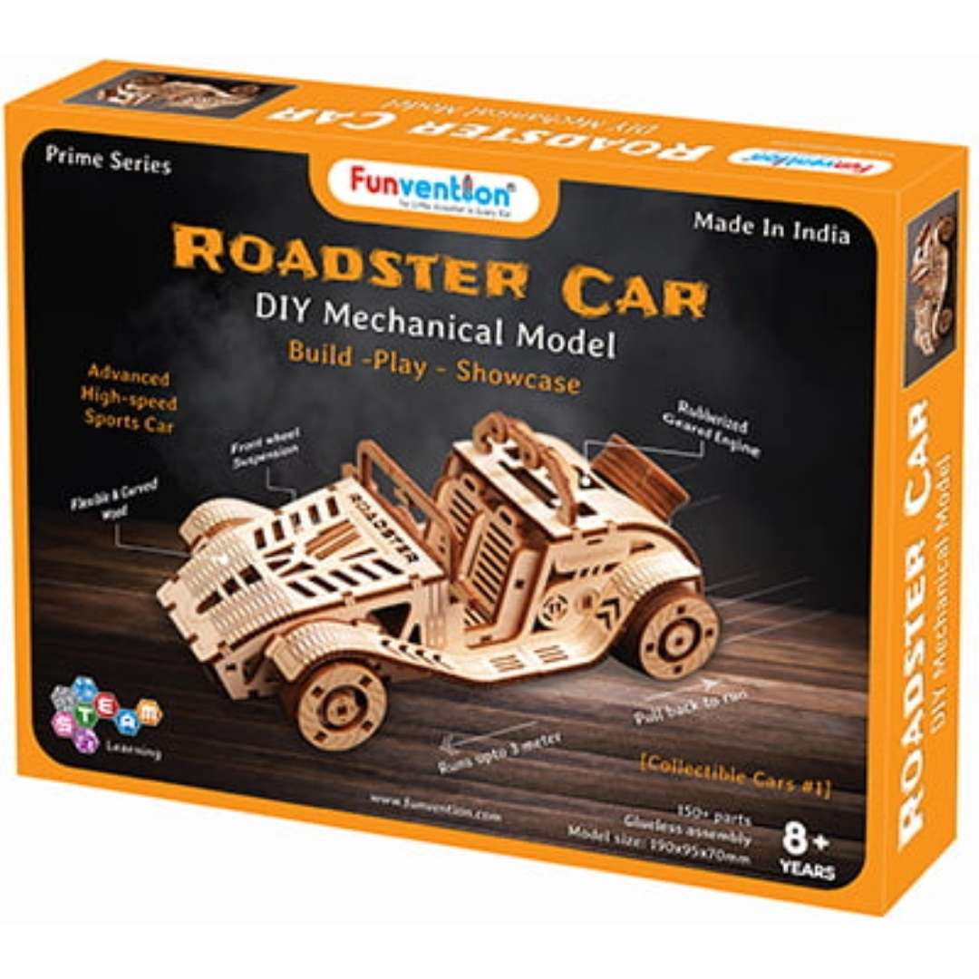 Roadster Car - DIY Mechanical Model -Funvention - India - www.superherotoystore.com