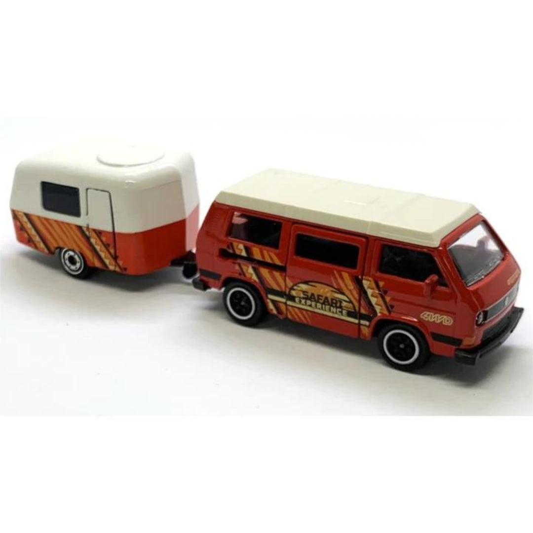 Safari Experience Volkswagen T3 With Airstream Trailer 1:64 Scale Die-Cast Car by Majorette -Majorette - India - www.superherotoystore.com