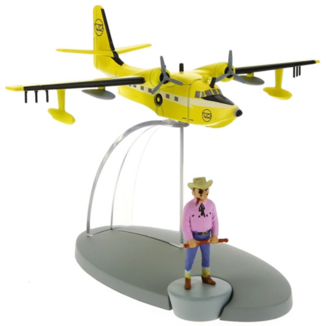 Adventures of Tintin Plane #32 Australian Seaplane with Rastapopulous Figure Statue by Moulinsart -Moulinsart - India - www.superherotoystore.com