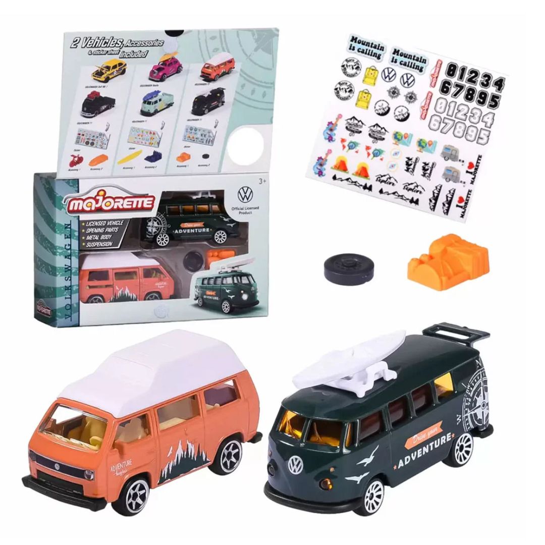 VW OFFICIAL VOLKSWAGEN T1 + T3 Die-Cast SET By Majorette -Majorette - India - www.superherotoystore.com
