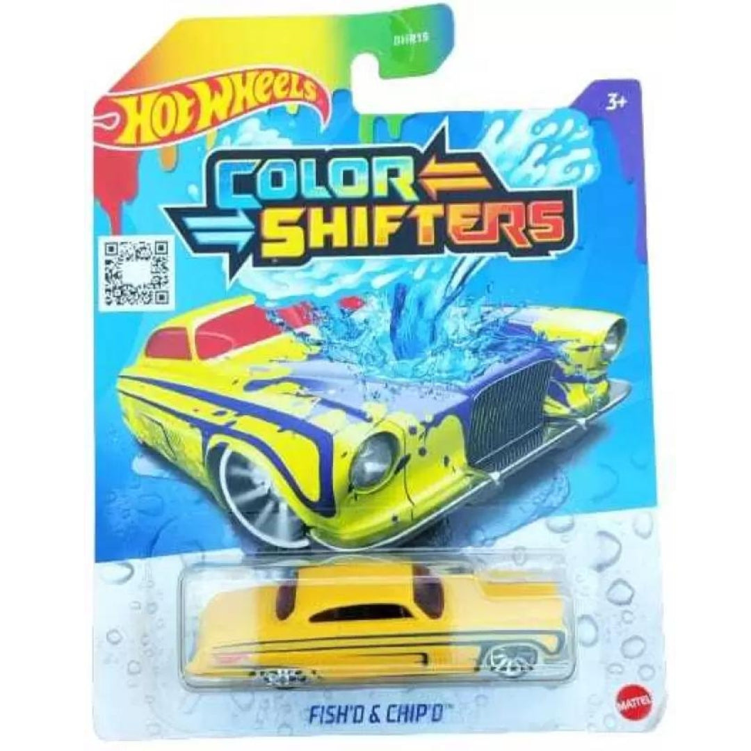 Colour Shifters Yellow Fish'd & Chip'd 1:64 Scale Die-Cast Car by Hot Wheels -Hot Wheels - India - www.superherotoystore.com