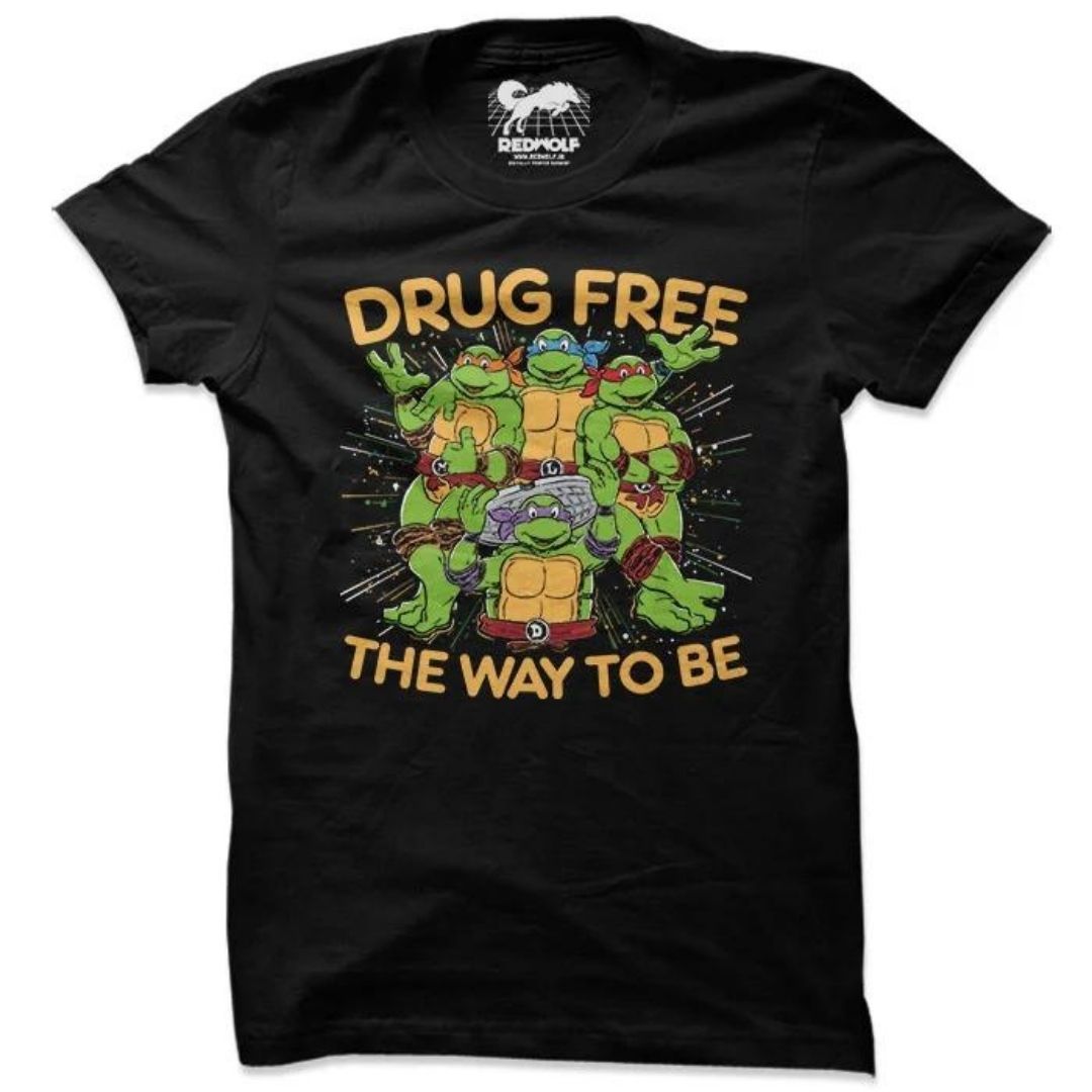 TMNT Official Drug Free T-shirt -Redwolf - India - www.superherotoystore.com