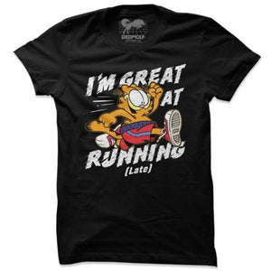 Garfield - Great At Running Late T-Shirt -Redwolf - India - www.superherotoystore.com