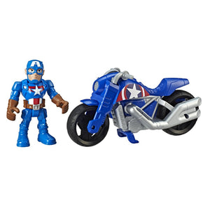 Superhero Adventures Captain America & Victory Racer Wheels Figure By Hasbro (Bike Stand Broken) -Superherotoystore.com - India - www.superherotoystore.com