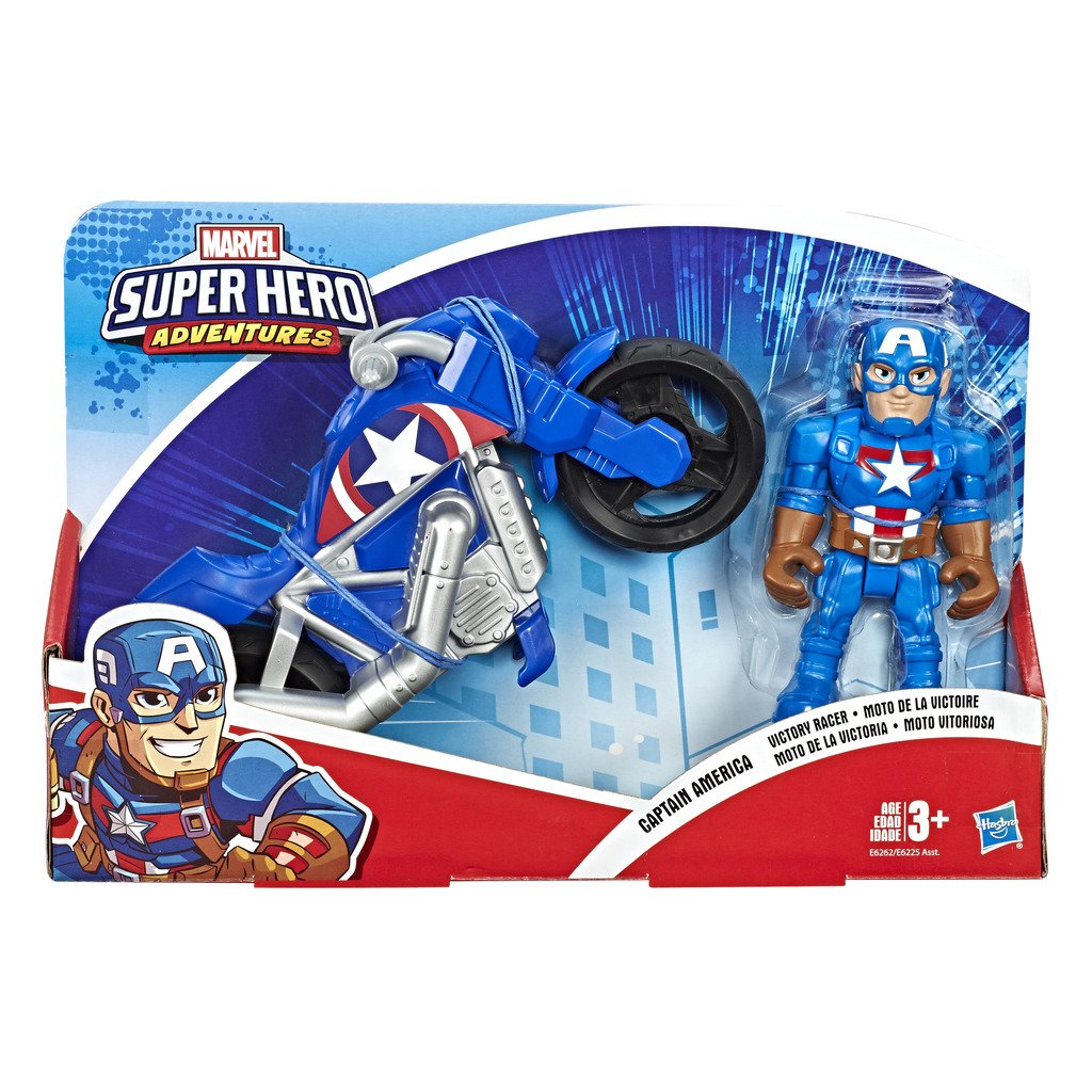 Superhero Adventures Captain America & Victory Racer Wheels Figure By Hasbro (Bike Stand Broken) -Superherotoystore.com - India - www.superherotoystore.com