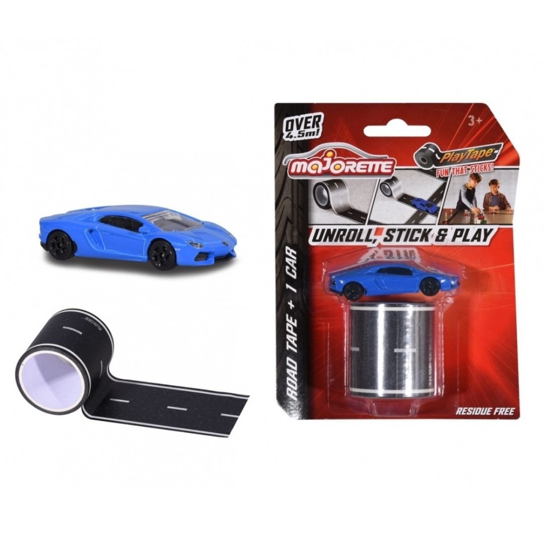 Blue Lamborghini Aventador & Playtape Die-Cast Car Set by Majorette -Majorette - India - www.superherotoystore.com