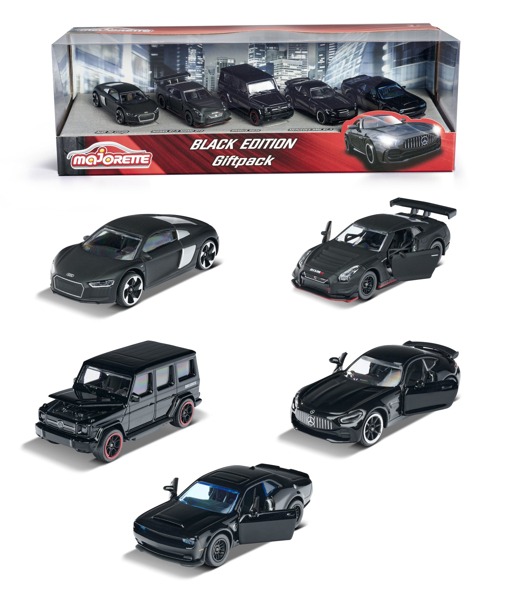 Black Edition 5 Pack 1:64 Scale Die-Cast Car by Majorette -Majorette - India - www.superherotoystore.com