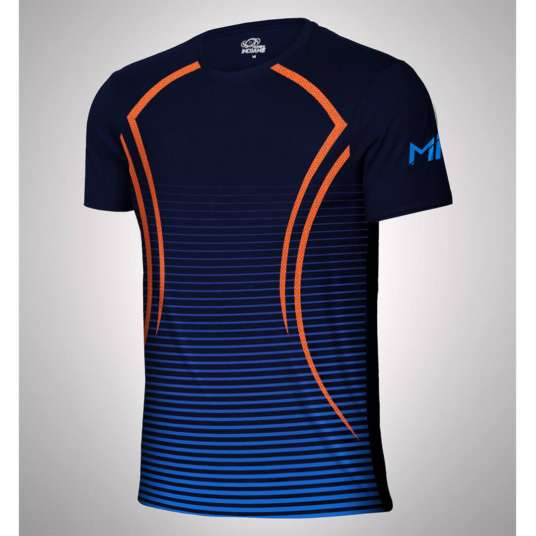 Mumbai Indians Dry Fit Ombre Print T-Shirt -The Arena - India - www.superherotoystore.com