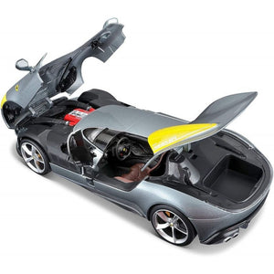 1:18 Scale Silver Yellow Ferrari Monza Sp1 Die-Cast Car By Bburago (Damaged Box) -Superherotoystore.com - India - www.superherotoystore.com