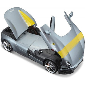1:18 Scale Silver Yellow Ferrari Monza Sp1 Die-Cast Car By Bburago (Damaged Box) -Superherotoystore.com - India - www.superherotoystore.com