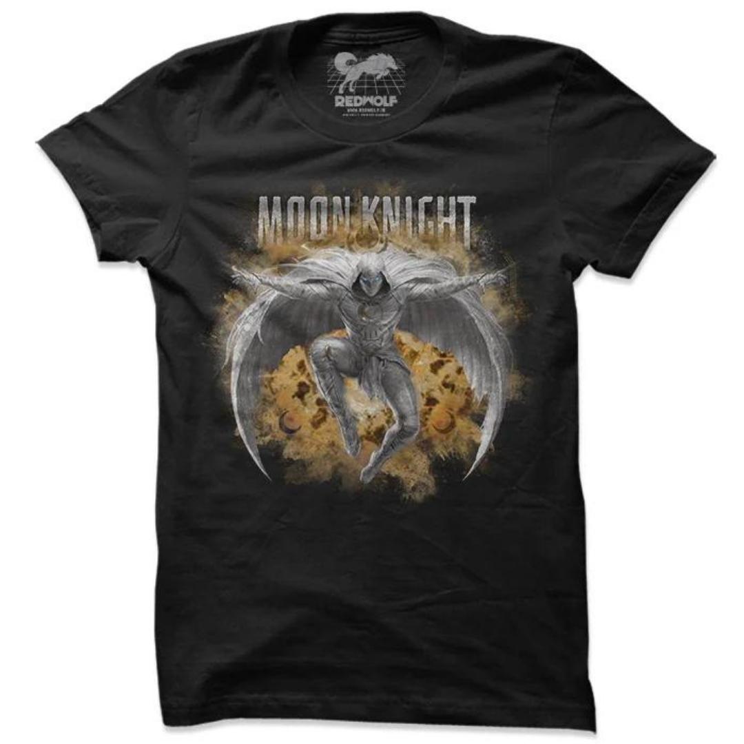 Knight In Action - Marvel Official Moon Knight T-shirt -Redwolf - India - www.superherotoystore.com