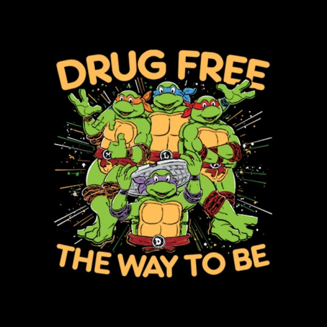 TMNT Official Drug Free T-shirt -Redwolf - India - www.superherotoystore.com