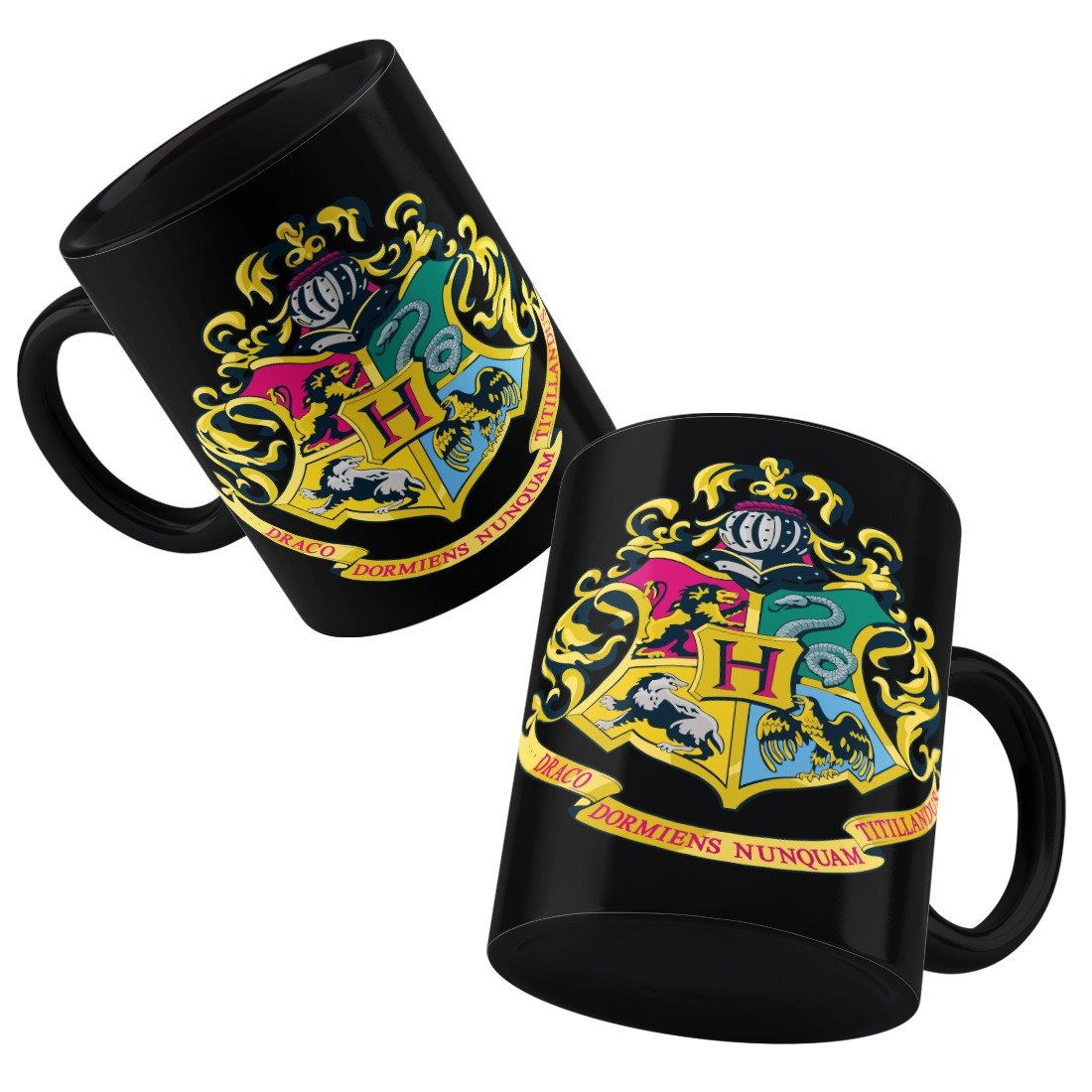 Harry Potter Hogwards Crest Black Mug -Happy Giftmart - India - www.superherotoystore.com