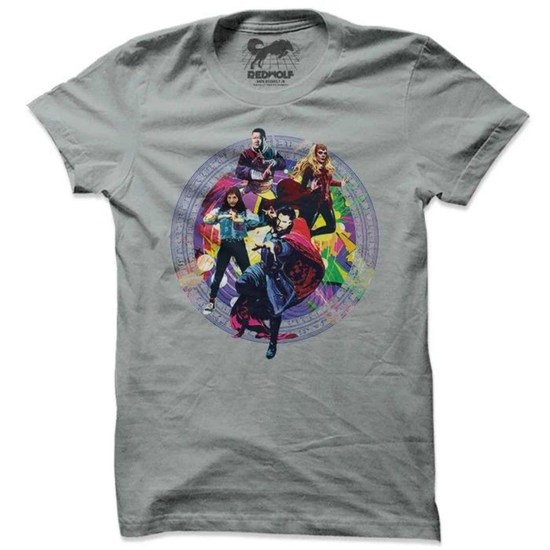 Team Multiverse In Action - Marvel Official Doctor Strange T-shirt -Redwolf - India - www.superherotoystore.com