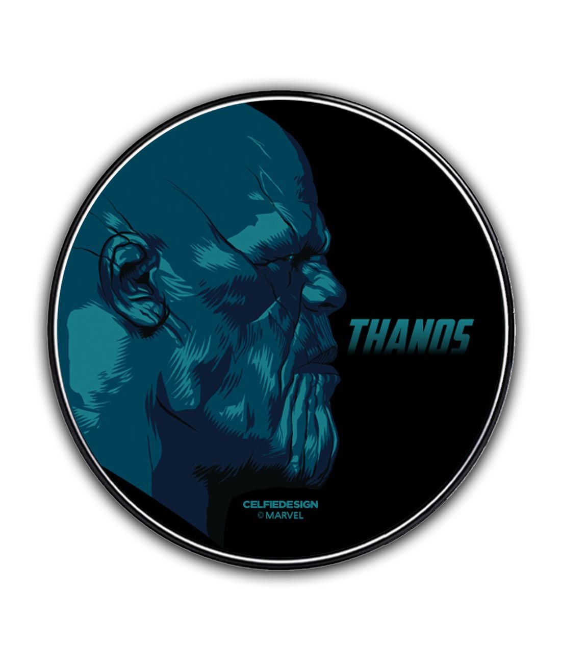 Illuminated Thanos - 10 X 10 (cm) Circular Coaster -Celfie Design - India - www.superherotoystore.com