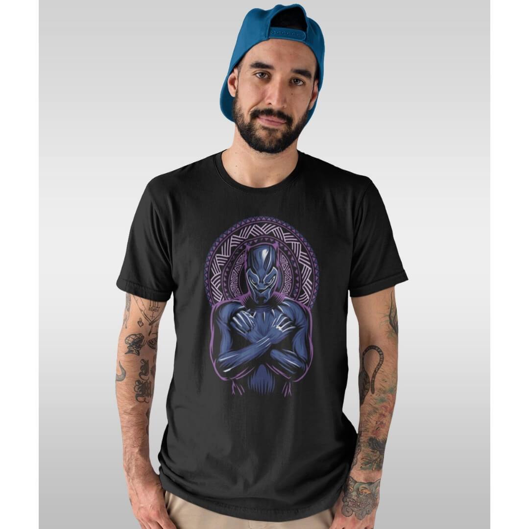 Black Panther King of Wakanda T-Shirt -Celfie Design - India - www.superherotoystore.com