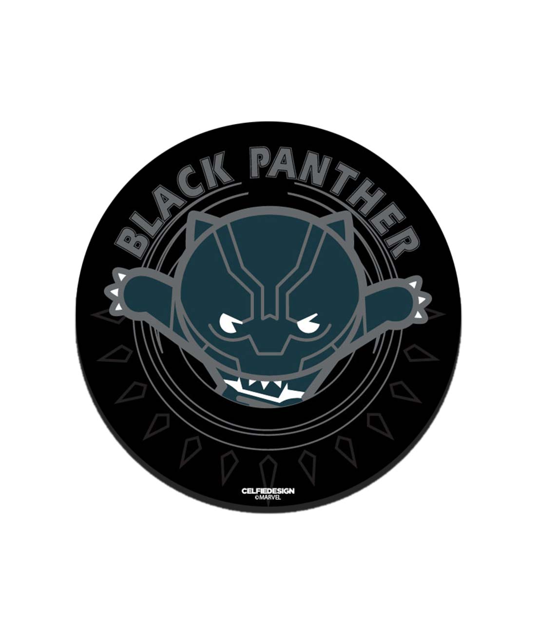 Black Panther Kawaii - 10 X 10 (cm) Circular Coasters -Celfie Design - India - www.superherotoystore.com