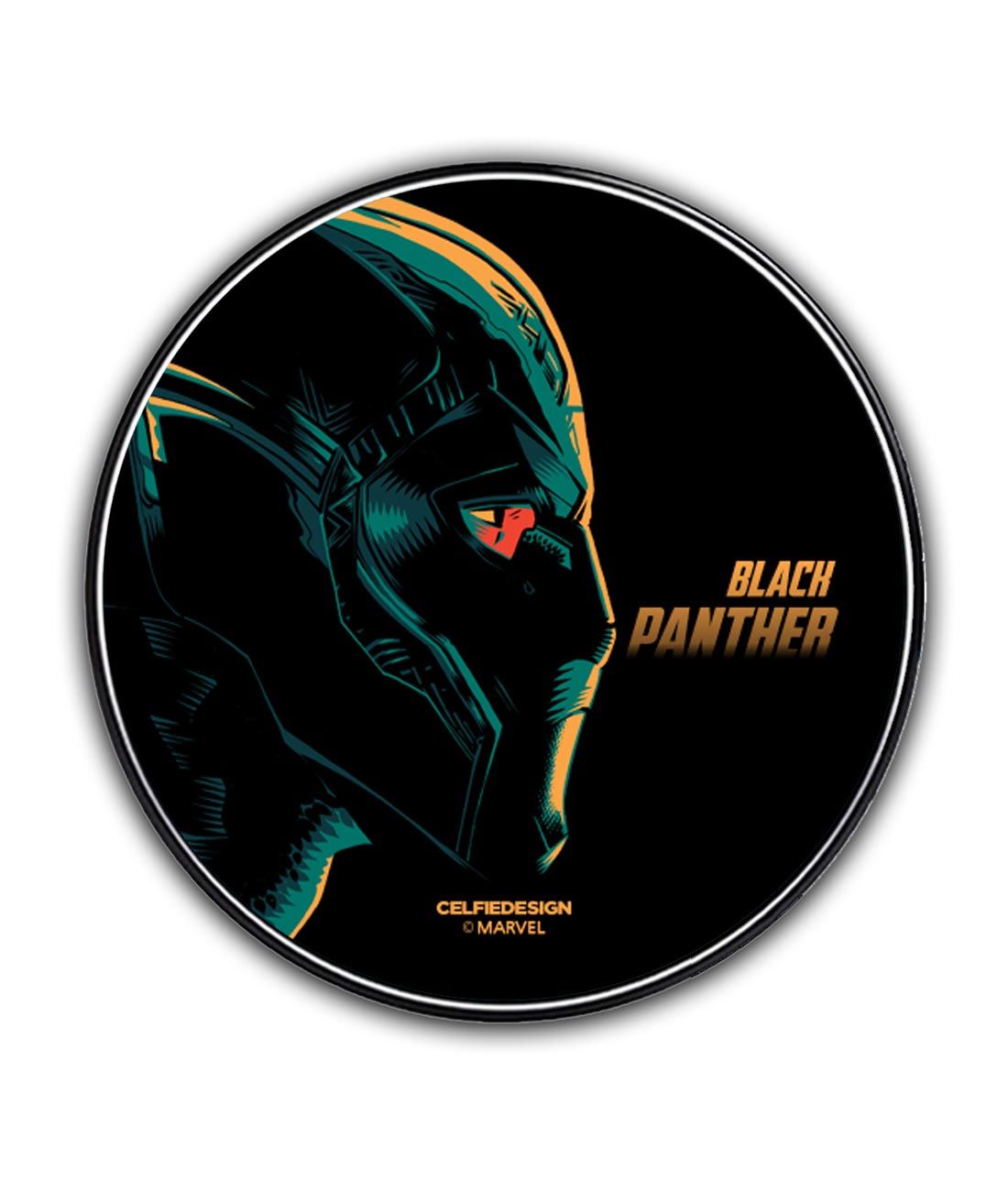 Illuminated Black Panther - 10 X 10 (cm) Circular Coaster -Celfie Design - India - www.superherotoystore.com