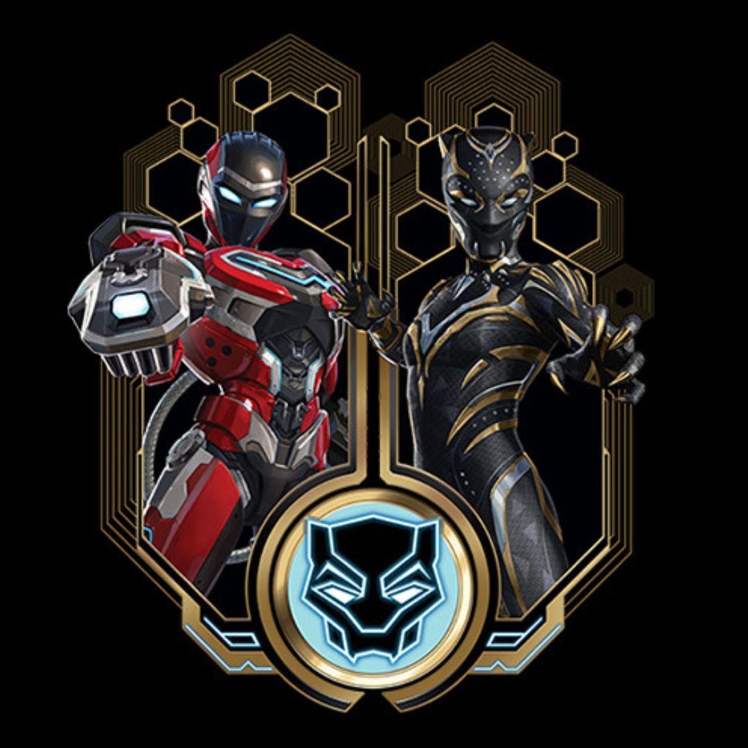 Black Panther With Ironheart T-Shirt -Redwolf - India - www.superherotoystore.com