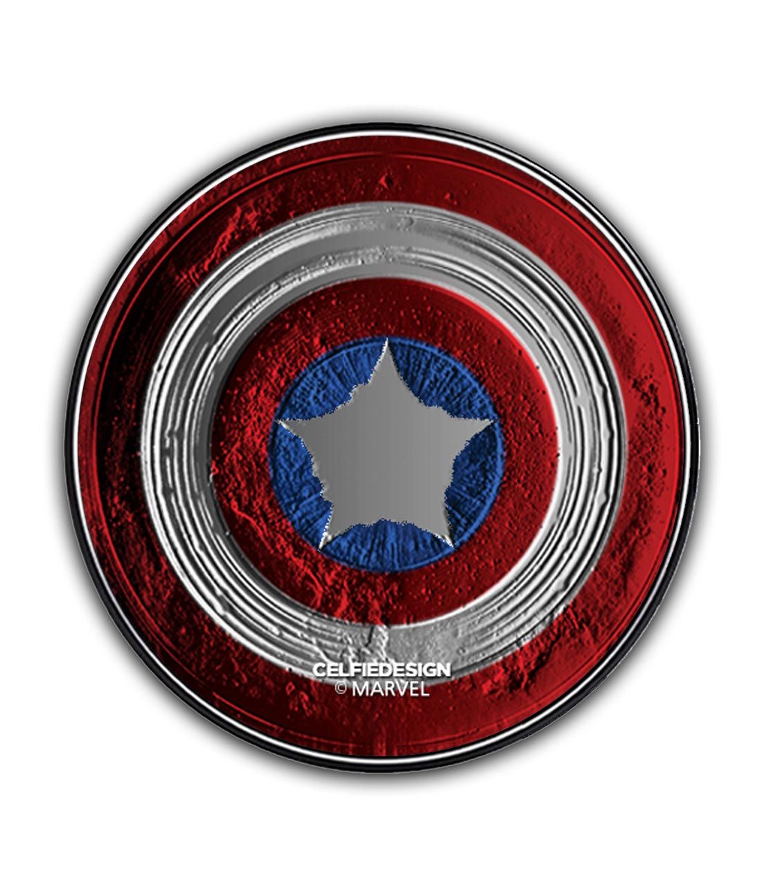 Stoned Shield - 10 X 10 (cm) Circular Coaster -Celfie Design - India - www.superherotoystore.com