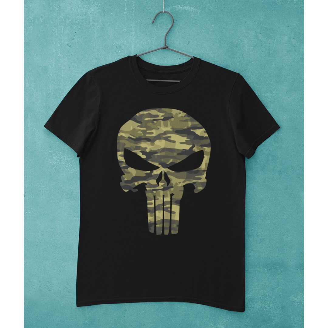 Marvel Comics Camo Punisher T-Shirt -Celfie Design - India - www.superherotoystore.com