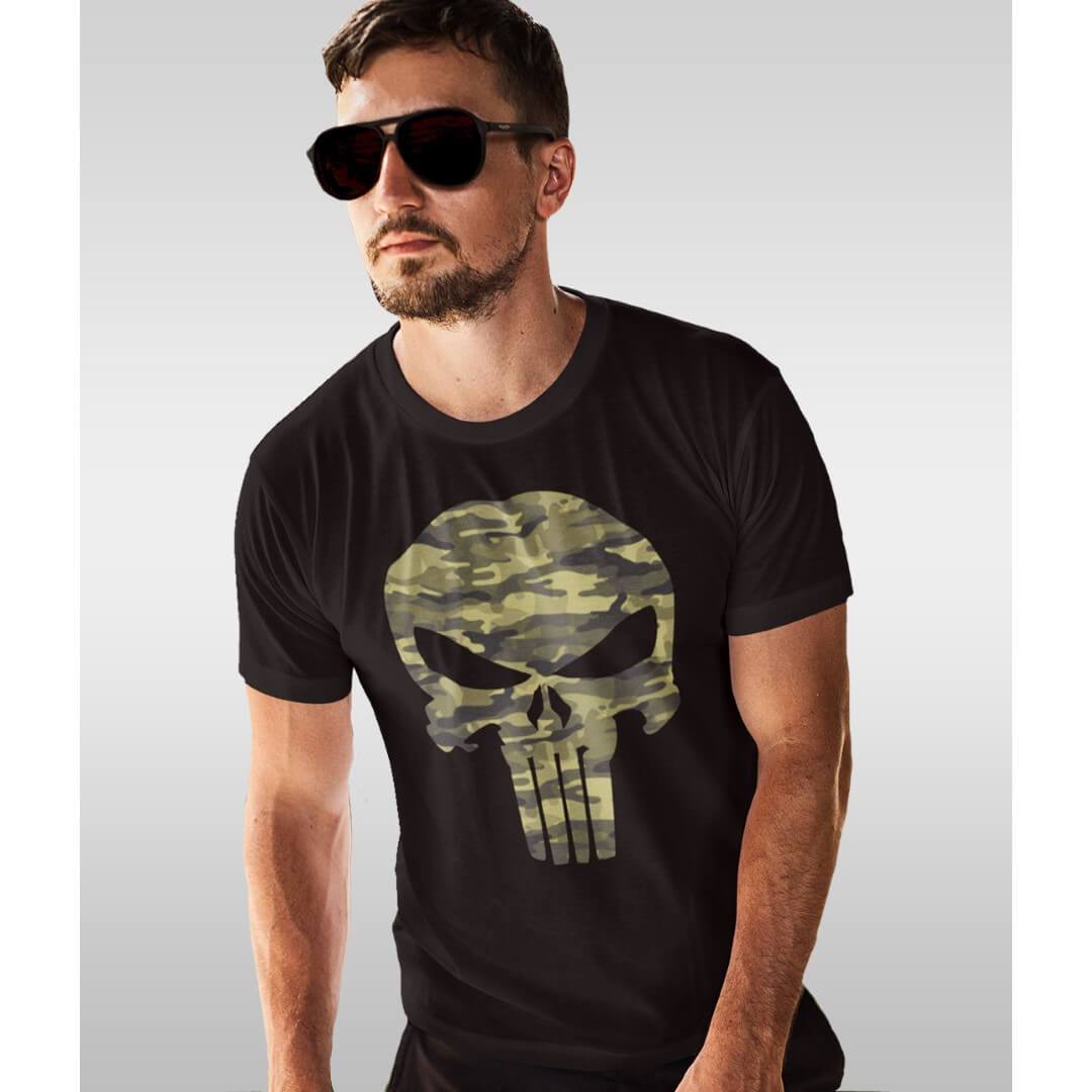 Marvel Comics Camo Punisher T-Shirt -Celfie Design - India - www.superherotoystore.com