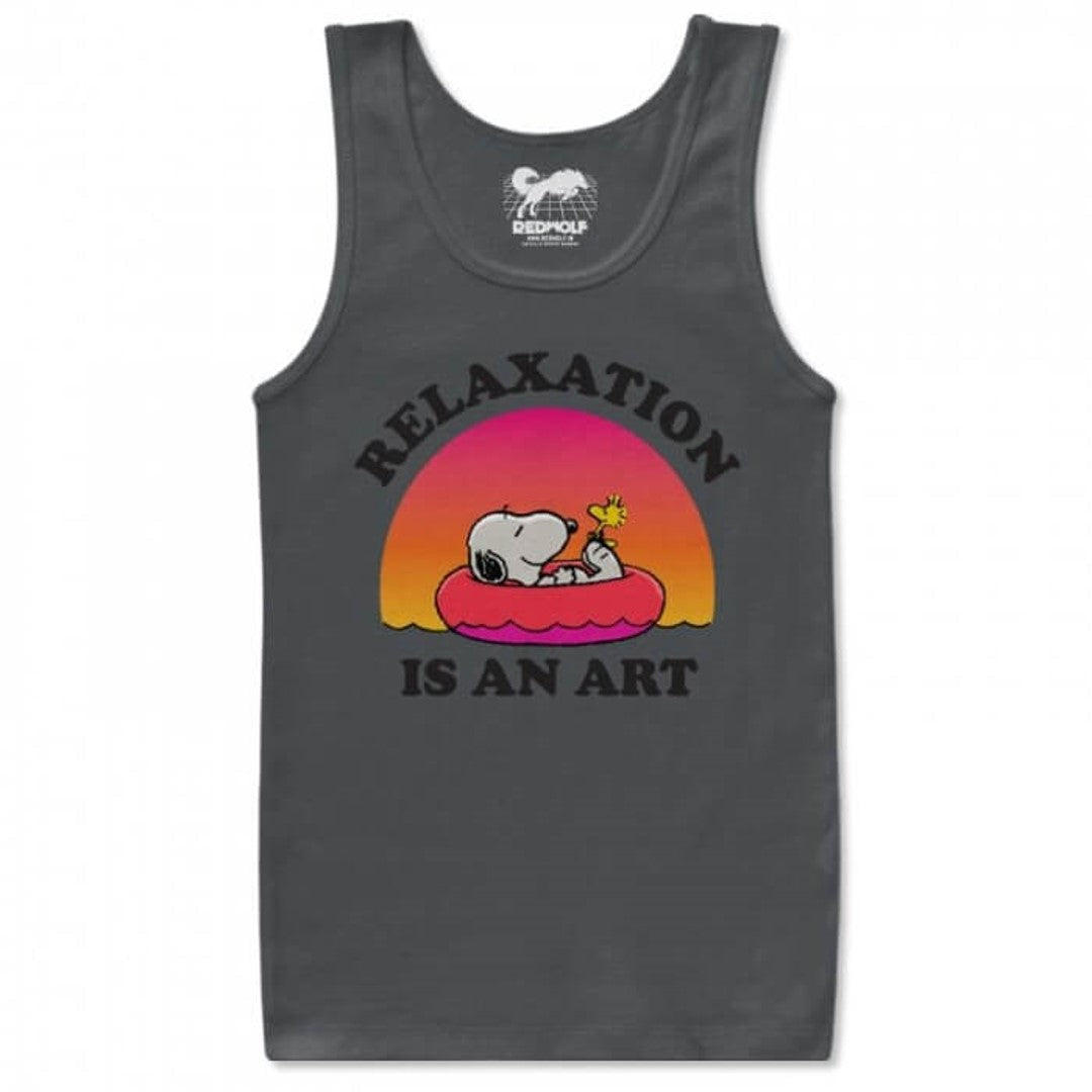 RELAXATION IS AN ART - PEANUTS OFFICIAL TANK TOP -Redwolf - India - www.superherotoystore.com