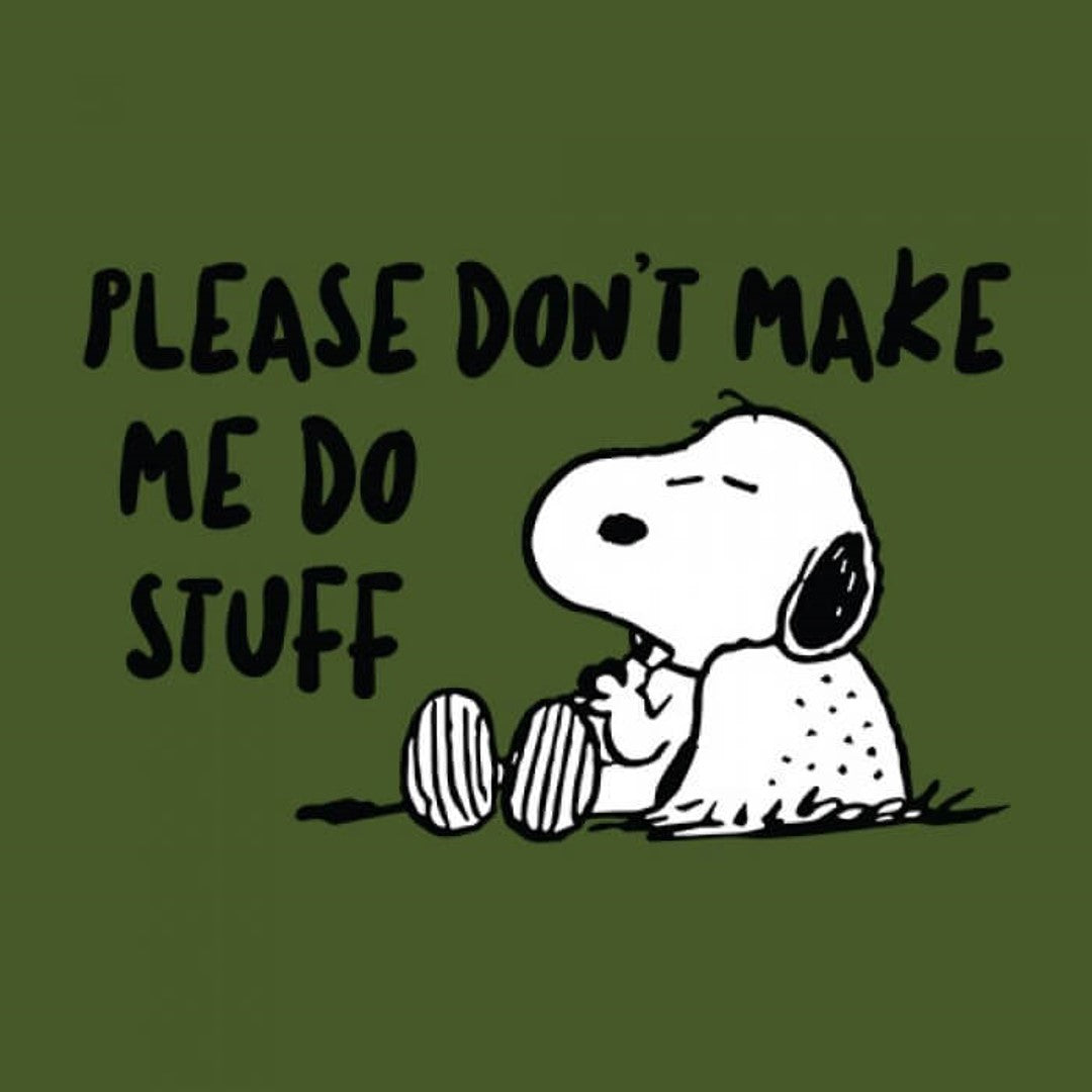 DON'T MAKE ME DO STUFF - PEANUTS OFFICIAL TANK TOP -Redwolf - India - www.superherotoystore.com