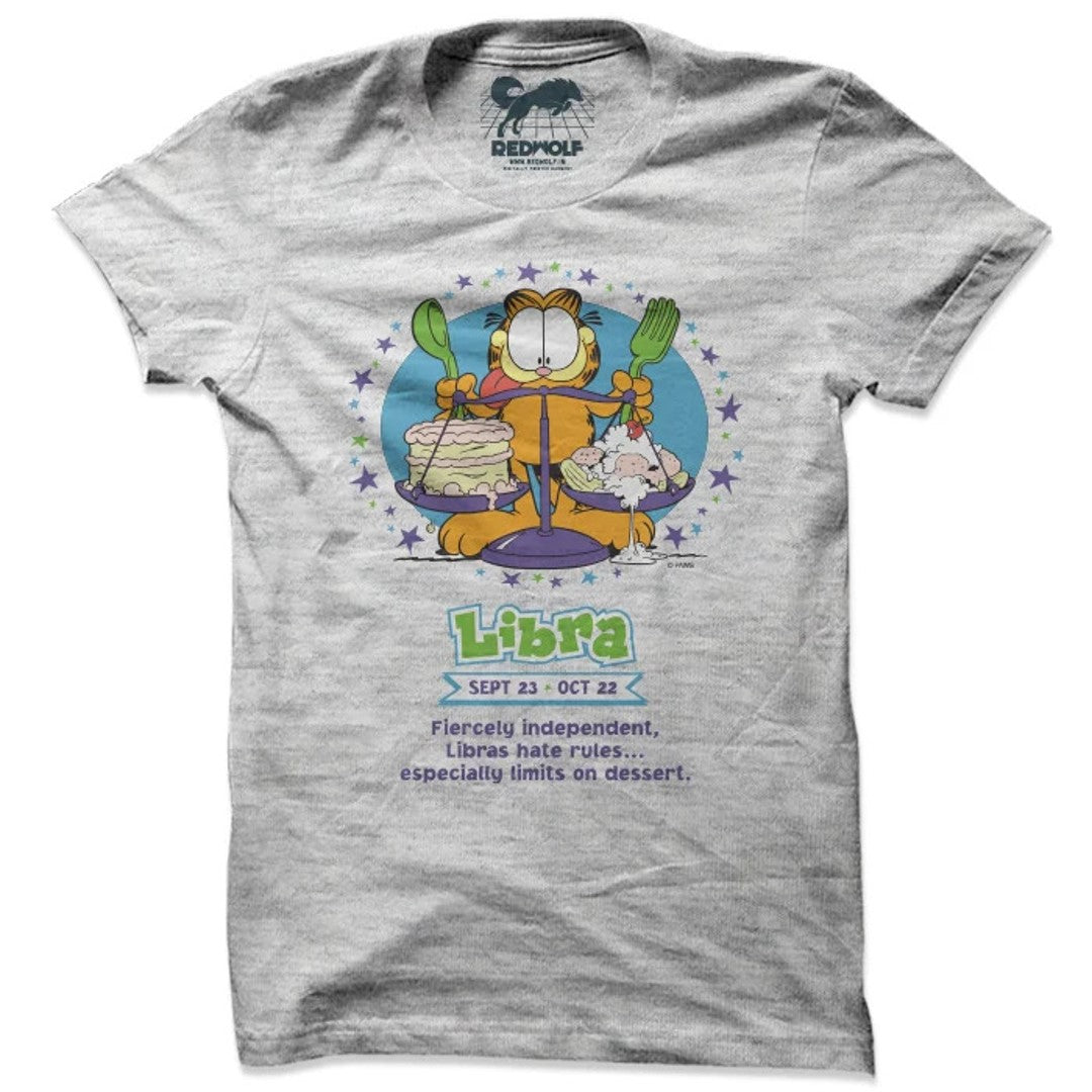 LIBRA - GARFIELD OFFICIAL T-SHIRT -Redwolf - India - www.superherotoystore.com