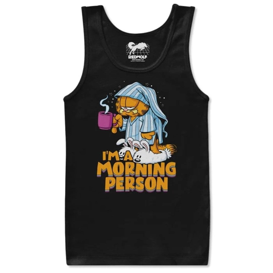 MORNING PERSON - GARFIELD OFFICIAL TANK TOP -Redwolf - India - www.superherotoystore.com