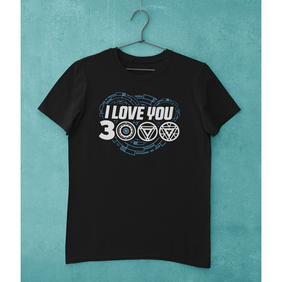 Iron Man Love you 3000 T-Shirt -Celfie Design - India - www.superherotoystore.com