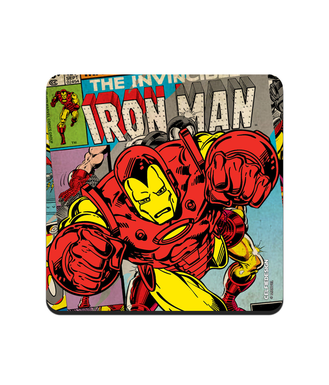 Comic Ironman - 10 X 10 (cm) Coasters -Celfie Design - India - www.superherotoystore.com