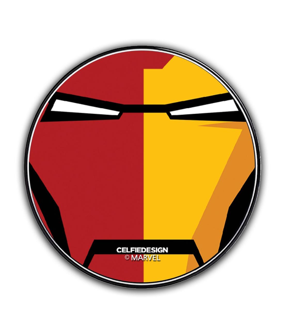 Face Focus Ironman - 10 X 10 (cm) Circular Coasters -Celfie Design - India - www.superherotoystore.com