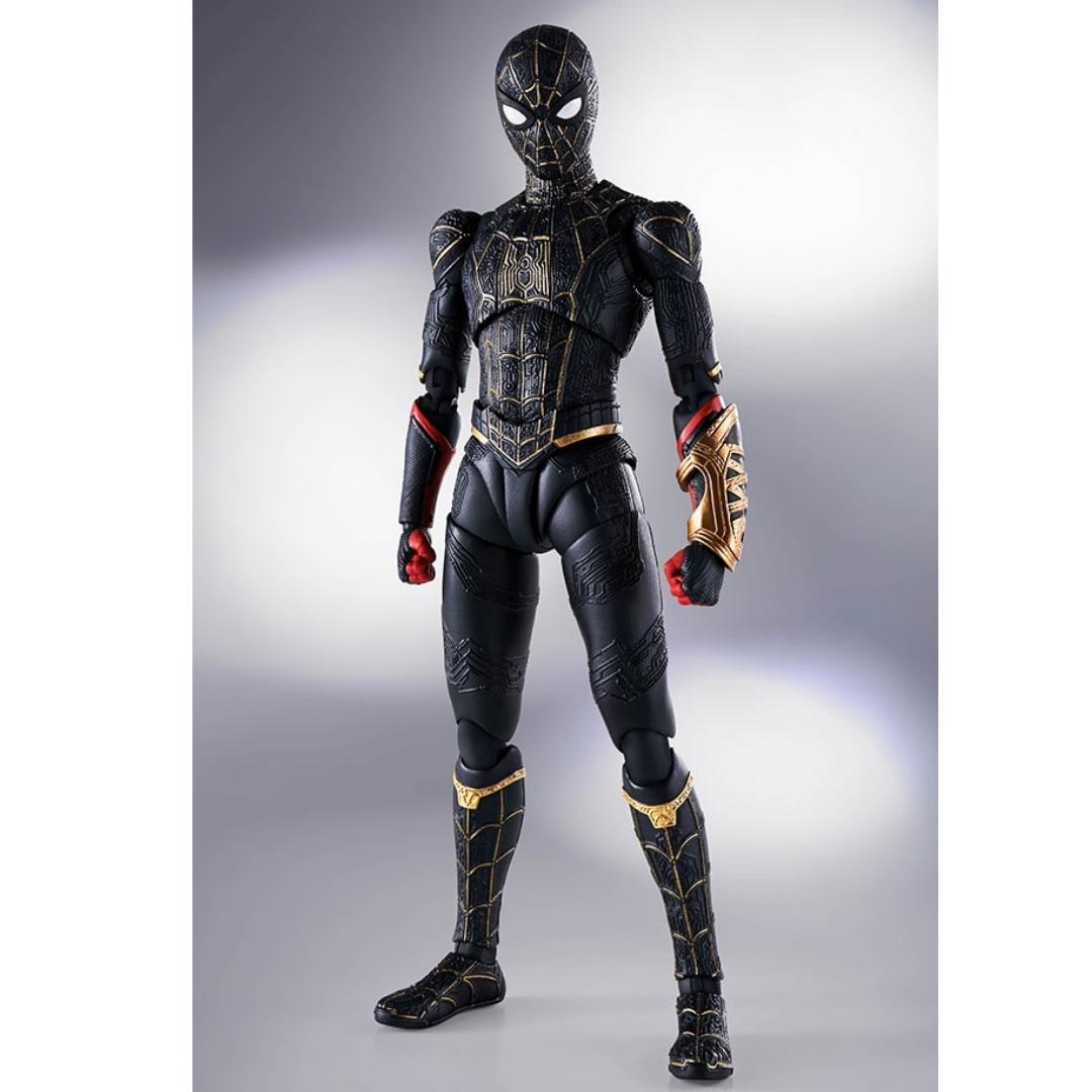 Spider-Man: No Way Home Spider-Man Black and Gold Suit S.H.Figuarts Action Figure by Bandai -SH Figuarts - India - www.superherotoystore.com