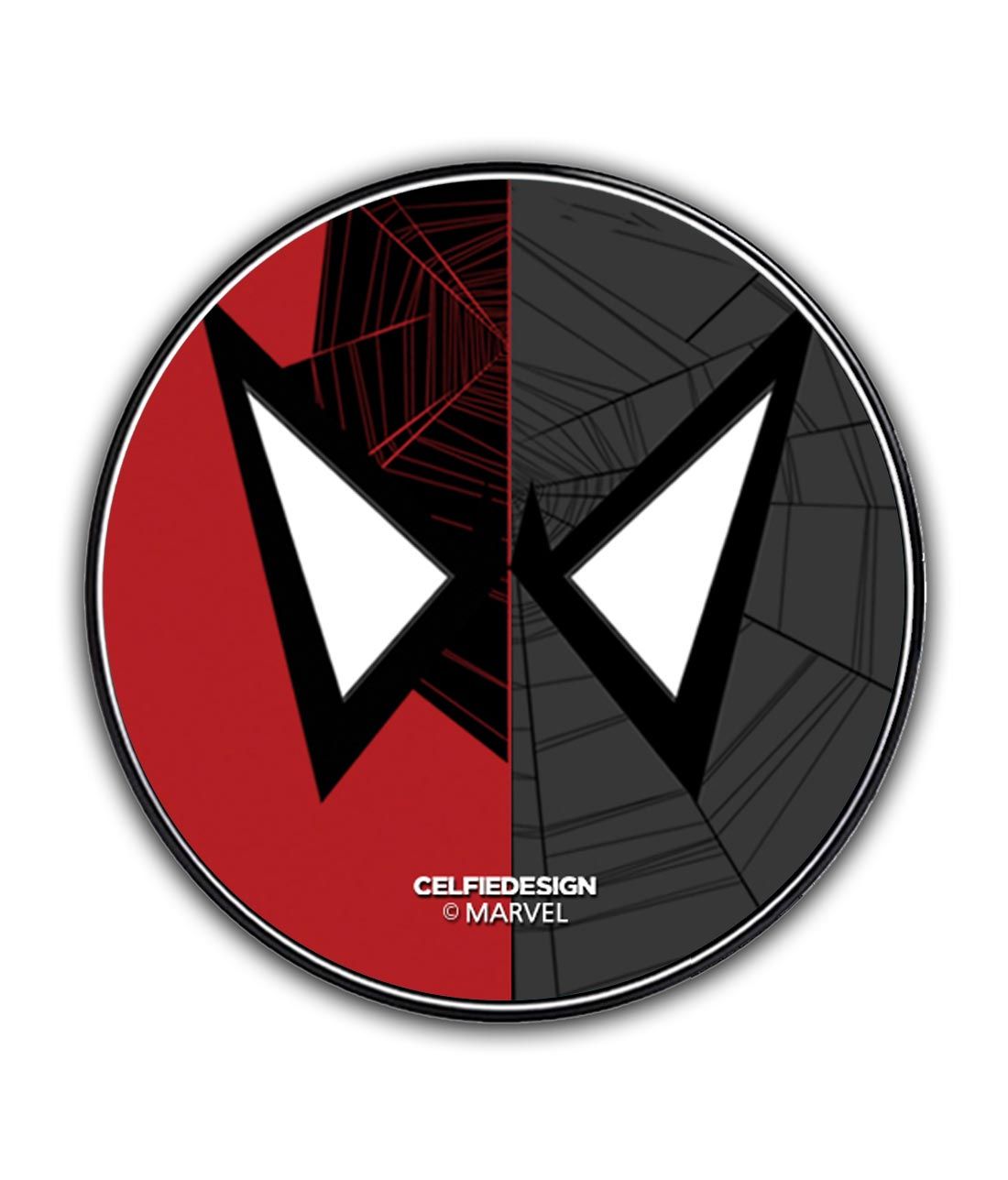 Face Focus Spiderman - 10 X 10 (cm) Circular Coasters -Celfie Design - India - www.superherotoystore.com