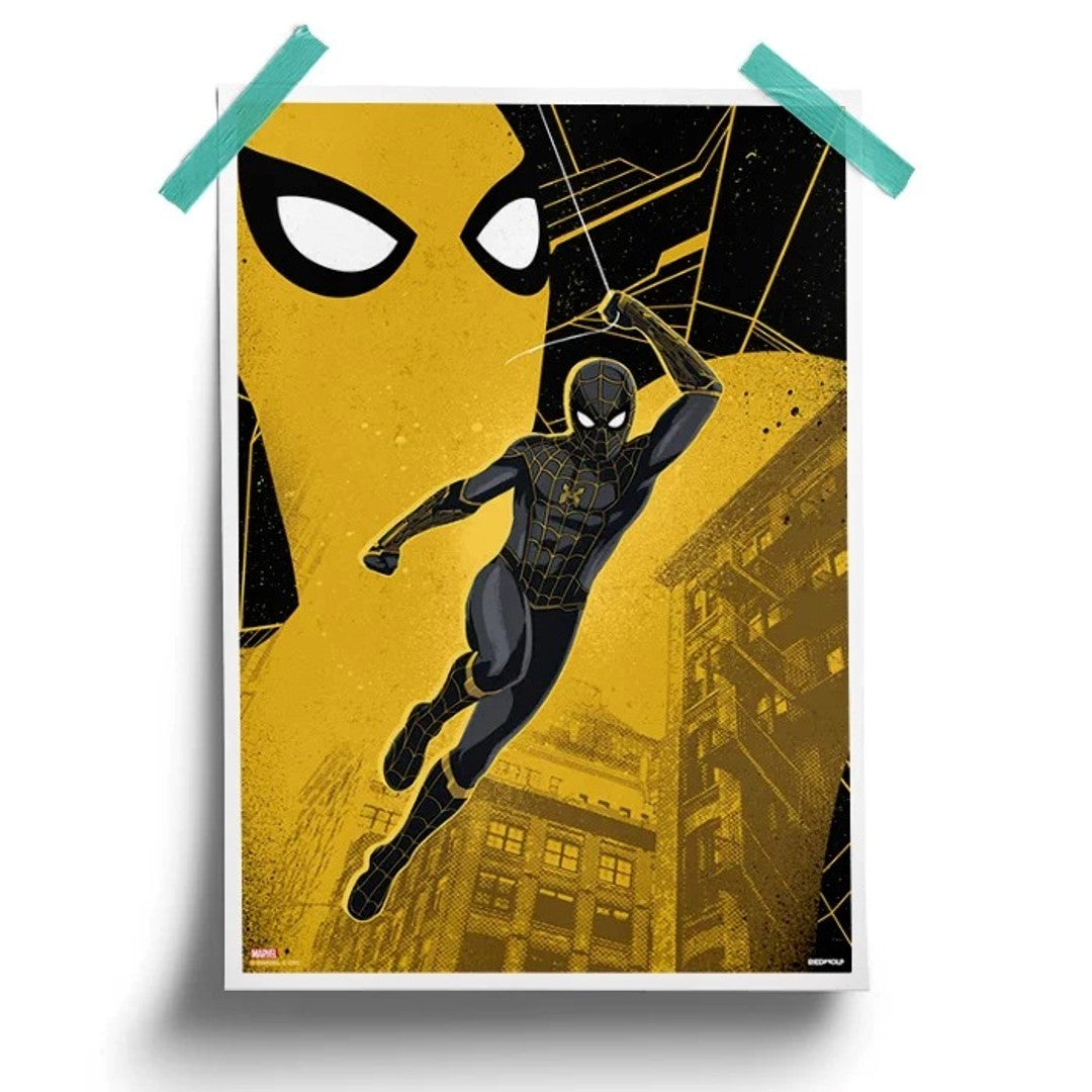 SWINGING THROUGH THE CITY - MARVEL OFFICIAL POSTER -Redwolf - India - www.superherotoystore.com