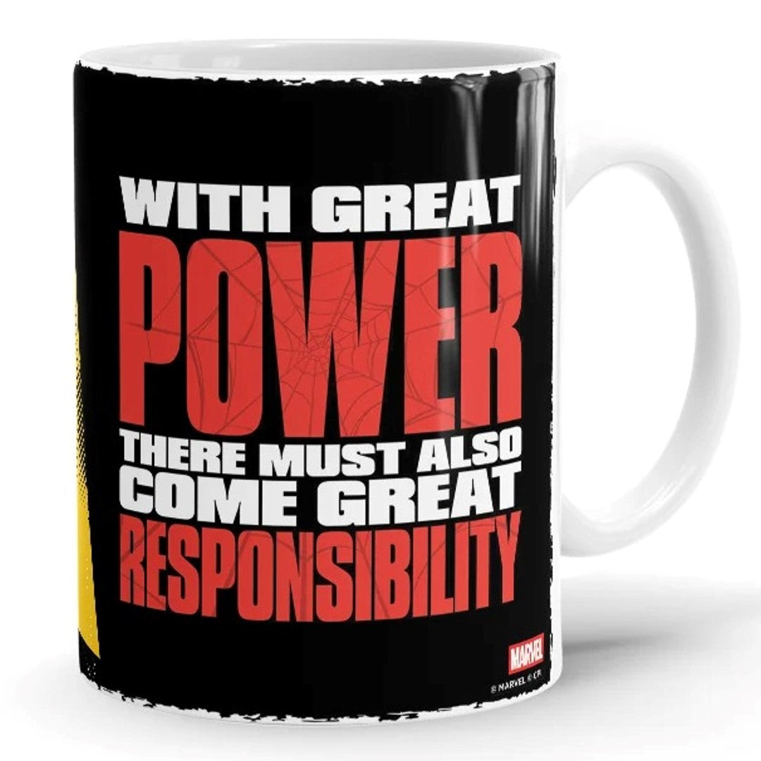GREAT POWER, GREAT RESPONSIBILITY - MARVEL OFFICIAL MUG -Redwolf - India - www.superherotoystore.com