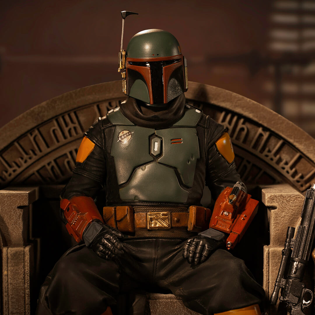 Star Wars The Mandalorian - Boba Fett On Throne Statue by Iron Studios -Iron Studios - India - www.superherotoystore.com